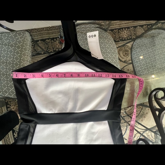 BOOHOO Strapy One Shoulder Black Side Mesh Scuba Body-con Midi Dress from UK - Picture 11 of 12